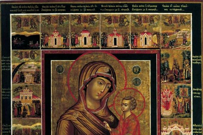 Malda Dievo Motinai prieš ikoną